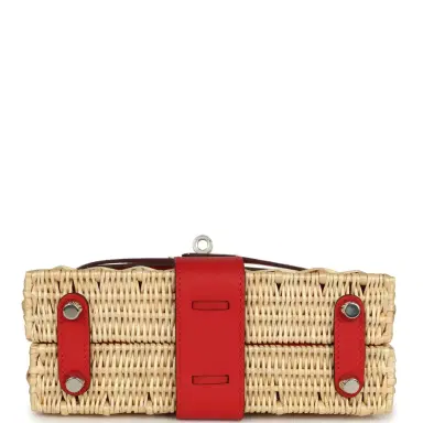 HERMÈS Hermes Mini Picnic Kelly 20 Rouge De Coeur Swift Palladium Hardware | Thumbnail 6 HERMÈS Hermes Mini Picnic Kelly 20 Rouge De Coeur Swift Palladium Hardware | Thumbnail 6