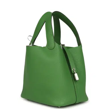 HERMÈS Hermes Picotin Lock 18 Vert Yucca Clemence Palladium Hardware | Thumbnail 2 HERMÈS Hermes Picotin Lock 18 Vert Yucca Clemence Palladium Hardware | Thumbnail 2