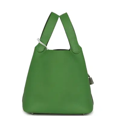 HERMÈS Hermes Picotin Lock 18 Vert Yucca Clemence Palladium Hardware | Thumbnail 3 HERMÈS Hermes Picotin Lock 18 Vert Yucca Clemence Palladium Hardware | Thumbnail 3