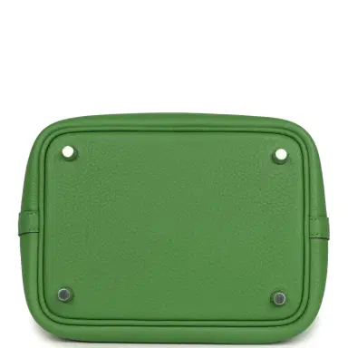 HERMÈS Hermes Picotin Lock 18 Vert Yucca Clemence Palladium Hardware | Thumbnail 6 HERMÈS Hermes Picotin Lock 18 Vert Yucca Clemence Palladium Hardware | Thumbnail 6