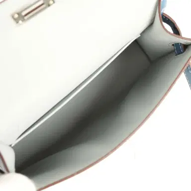 HERMÈS Hermes Special Order (HSS) Kelly Sellier 20 Bleu Glacier and Bleu Fonce Ostrich Palladium Hardware | Thumbnail 8 HERMÈS Hermes Special Order (HSS) Kelly Sellier 20 Bleu Glacier and Bleu Fonce Ostrich Palladium Hardware | Thumbnail 8