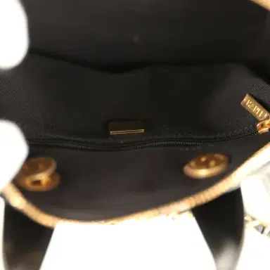 Chanel Pre-owned Chanel "CC Travel" Bowling Bag Black Shiny Crumped Calfskin Antique Gold Hardware | Thumbnail 14 Chanel Pre-owned Chanel "CC Travel" Bowling Bag Black Shiny Crumped Calfskin Antique Gold Hardware | Thumbnail 14