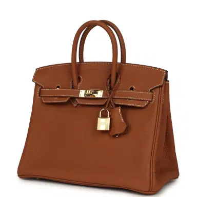 HERMÈS Pre-owned Hermes Birkin 25 Gold Togo Gold Hardware | Thumbnail 5 HERMÈS Pre-owned Hermes Birkin 25 Gold Togo Gold Hardware | Thumbnail 5