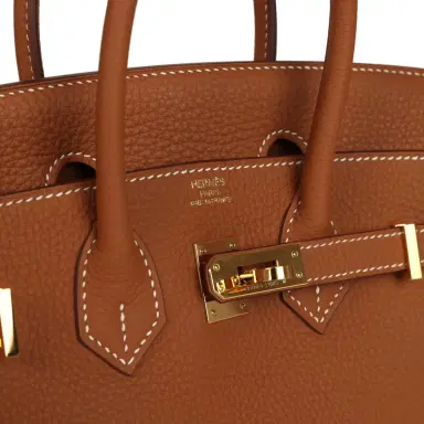 HERMÈS Pre-owned Hermes Birkin 25 Gold Togo Gold Hardware | Thumbnail 7 HERMÈS Pre-owned Hermes Birkin 25 Gold Togo Gold Hardware | Thumbnail 7