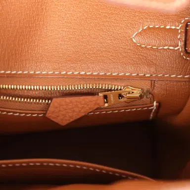 HERMÈS Pre-owned Hermes Birkin 25 Gold Togo Gold Hardware | Thumbnail 9 HERMÈS Pre-owned Hermes Birkin 25 Gold Togo Gold Hardware | Thumbnail 9