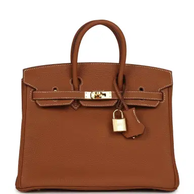 HERMÈS Pre-owned Hermes Birkin 25 Gold Togo Gold Hardware | Thumbnail 1 HERMÈS Pre-owned Hermes Birkin 25 Gold Togo Gold Hardware | Thumbnail 1