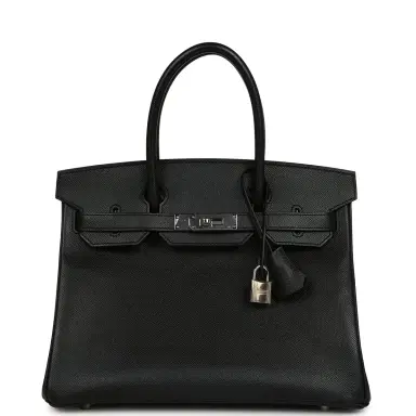 HERMÈS Pre-owned Hermes Birkin 30 Black Epsom Palladium Hardware | Thumbnail 1 HERMÈS Pre-owned Hermes Birkin 30 Black Epsom Palladium Hardware | Thumbnail 1