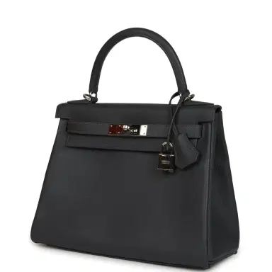 HERMÈS Pre-owned Hermes Kelly Retourne 28 Ardoise Evercolor Palladium Hardware | Thumbnail 5 HERMÈS Pre-owned Hermes Kelly Retourne 28 Ardoise Evercolor Palladium Hardware | Thumbnail 5