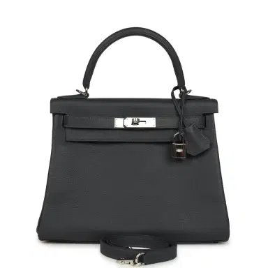 HERMÈS Pre-owned Hermes Kelly Retourne 28 Ardoise Evercolor Palladium Hardware | Thumbnail 1 HERMÈS Pre-owned Hermes Kelly Retourne 28 Ardoise Evercolor Palladium Hardware | Thumbnail 1