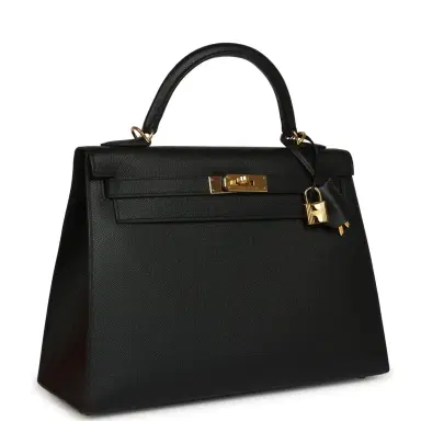 HERMÈS Pre-owned Hermes Kelly Sellier 32 Black Epsom Gold Hardware | Thumbnail 2 HERMÈS Pre-owned Hermes Kelly Sellier 32 Black Epsom Gold Hardware | Thumbnail 2