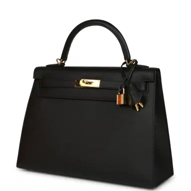 HERMÈS Pre-owned Hermes Kelly Sellier 32 Black Epsom Gold Hardware | Thumbnail 5 HERMÈS Pre-owned Hermes Kelly Sellier 32 Black Epsom Gold Hardware | Thumbnail 5