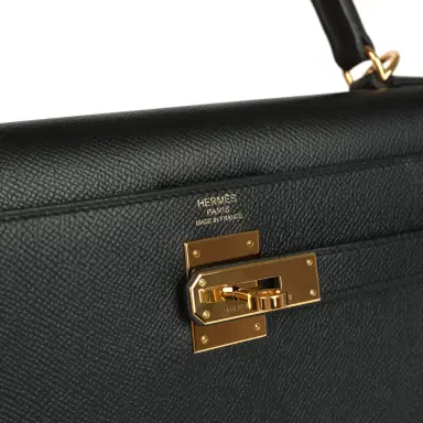 HERMÈS Pre-owned Hermes Kelly Sellier 32 Black Epsom Gold Hardware | Thumbnail 7 HERMÈS Pre-owned Hermes Kelly Sellier 32 Black Epsom Gold Hardware | Thumbnail 7