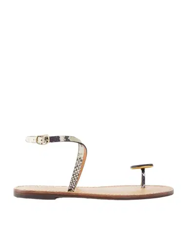 AMANU The Kigali Embellished Snake-effect Leather Flats | Thumbnail 1 AMANU The Kigali Embellished Snake-effect Leather Flats | Thumbnail 1