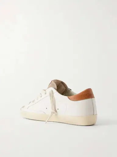 Golden Goose Super-star Distressed Glittered Suede-trimmed Leather Sneakers | Thumbnail 3 Golden Goose Super-star Distressed Glittered Suede-trimmed Leather Sneakers | Thumbnail 3