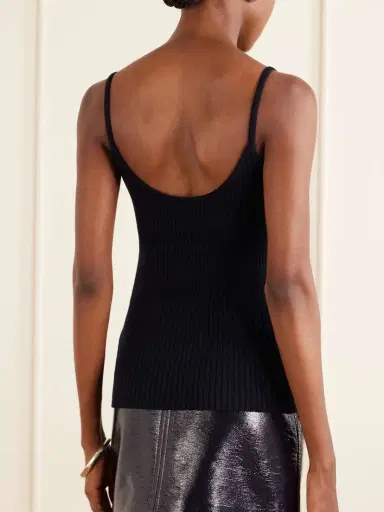 Courrèges Reediton Logo-appliquéd Ribbed-knit Tank | Thumbnail 4 Courrèges Reediton Logo-appliquéd Ribbed-knit Tank | Thumbnail 4