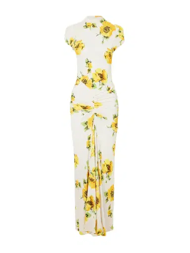 Alaïa Floral-print Jersey Draped Maxi Dress | Thumbnail 1 Alaïa Floral-print Jersey Draped Maxi Dress | Thumbnail 1