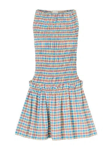 Faithfull Gala Shirred Checked Cotton-blend Mini Dress | Thumbnail 1 Faithfull Gala Shirred Checked Cotton-blend Mini Dress | Thumbnail 1