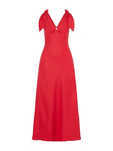 Faithfull Solana Knot-detailed Linen Maxi Dress | Thumbnail 1 Faithfull Solana Knot-detailed Linen Maxi Dress | Thumbnail 1