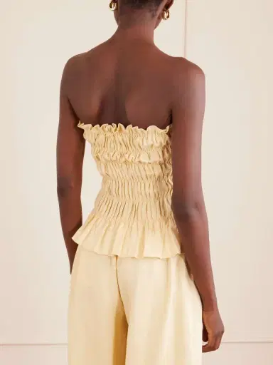 Faithfull Tiera Strapless Shirred Linen Top | Thumbnail 3 Faithfull Tiera Strapless Shirred Linen Top | Thumbnail 3