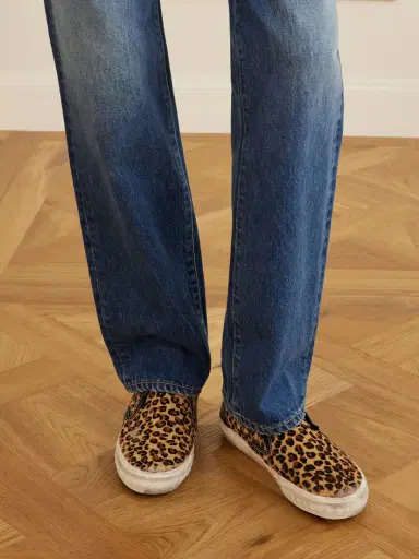 Golden Goose Vce Penstar Distressed Leather-trimmed Leopard-print Pony Hair Slip-on Sneakers | Thumbnail 2 Golden Goose Vce Penstar Distressed Leather-trimmed Leopard-print Pony Hair Slip-on Sneakers | Thumbnail 2