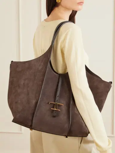 Tod's T Timeless Medium Suede Shoulder Bag | Thumbnail 2 Tod's T Timeless Medium Suede Shoulder Bag | Thumbnail 2