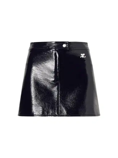 Courrèges Reedition Appliquéd Coated Cotton-blend Mini Skirt | Thumbnail 1 Courrèges Reedition Appliquéd Coated Cotton-blend Mini Skirt | Thumbnail 1