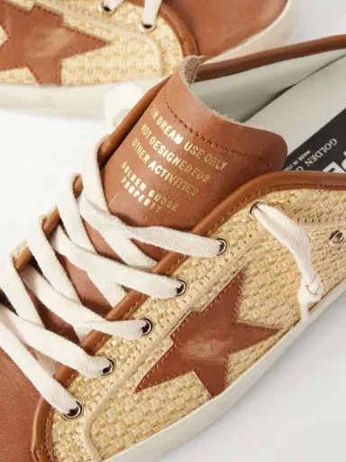 Golden Goose Super-star Sabot Distressed Leather-trimmed Raffia Slip-on Sneakers | Thumbnail 5 Golden Goose Super-star Sabot Distressed Leather-trimmed Raffia Slip-on Sneakers | Thumbnail 5