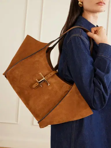 Tod's T Timeless Small Suede Shoulder Bag | Thumbnail 2 Tod's T Timeless Small Suede Shoulder Bag | Thumbnail 2