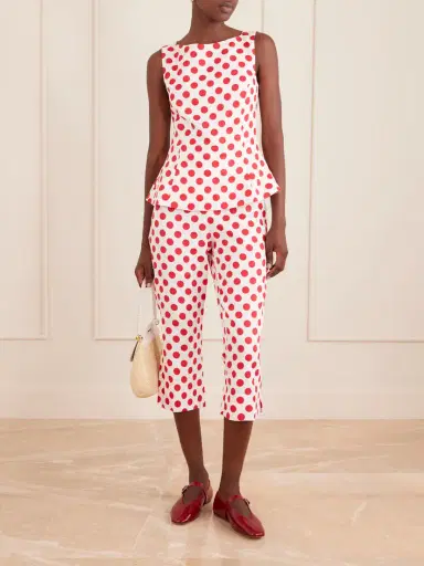 Faithfull Valeria Capri Polka-dot Linen Pants | Thumbnail 2 Faithfull Valeria Capri Polka-dot Linen Pants | Thumbnail 2