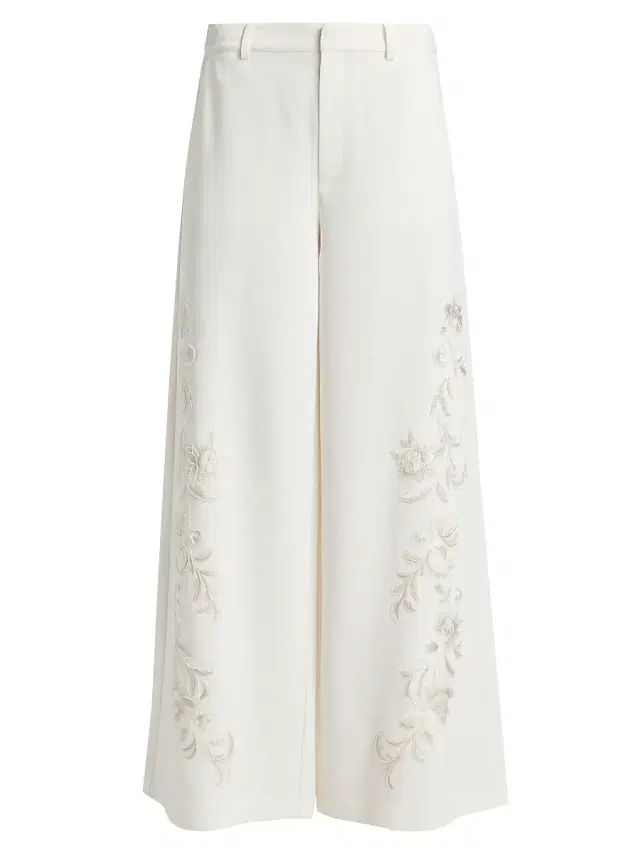 Women's Roxane Embroidered Wide-Leg Pants - Natural Women's Roxane Embroidered Wide-Leg Pants - Natural