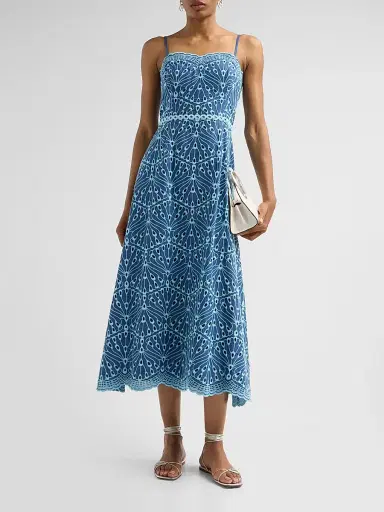Lilly Pulitzer Women's Arlin Eyelet Embroidered Midi Dress - Starlight Navy - Size 14 | Thumbnail 2 Lilly Pulitzer Women's Arlin Eyelet Embroidered Midi Dress - Starlight Navy - Size 14 | Thumbnail 2