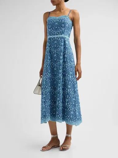 Lilly Pulitzer Women's Arlin Eyelet Embroidered Midi Dress - Starlight Navy - Size 14 | Thumbnail 4 Lilly Pulitzer Women's Arlin Eyelet Embroidered Midi Dress - Starlight Navy - Size 14 | Thumbnail 4