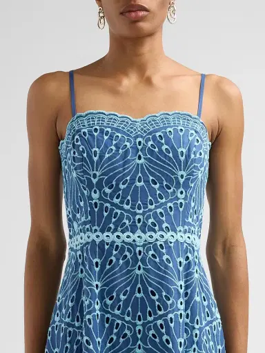 Lilly Pulitzer Women's Arlin Eyelet Embroidered Midi Dress - Starlight Navy - Size 14 | Thumbnail 5 Lilly Pulitzer Women's Arlin Eyelet Embroidered Midi Dress - Starlight Navy - Size 14 | Thumbnail 5