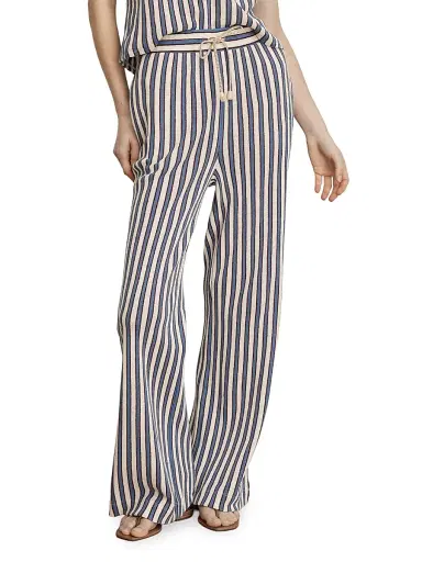 Veronica Beard Women's Zosia Striped Cotton-Blend Pants - Ecru Bluefin Multi - Size Large | Thumbnail 3 Veronica Beard Women's Zosia Striped Cotton-Blend Pants - Ecru Bluefin Multi - Size Large | Thumbnail 3