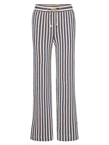 Veronica Beard Women's Zosia Striped Cotton-Blend Pants - Ecru Bluefin Multi - Size Large | Thumbnail 1 Veronica Beard Women's Zosia Striped Cotton-Blend Pants - Ecru Bluefin Multi - Size Large | Thumbnail 1