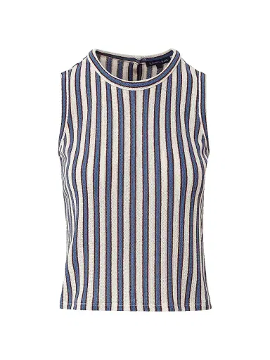 Veronica Beard Women's Dravin Striped Cotton-Blend Sleeveless Top - Ecru Bluefin Multi | Thumbnail 1 Veronica Beard Women's Dravin Striped Cotton-Blend Sleeveless Top - Ecru Bluefin Multi | Thumbnail 1