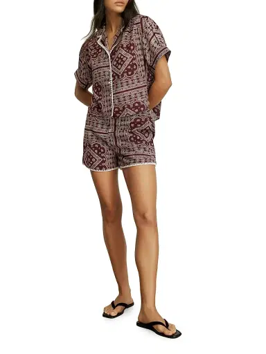 Veronica Beard Women's Ilene Cotton-Blend Top - Raisin Dove | Thumbnail 2 Veronica Beard Women's Ilene Cotton-Blend Top - Raisin Dove | Thumbnail 2