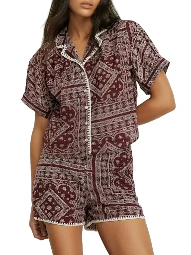Veronica Beard Women's Ilene Cotton-Blend Top - Raisin Dove | Thumbnail 3 Veronica Beard Women's Ilene Cotton-Blend Top - Raisin Dove | Thumbnail 3