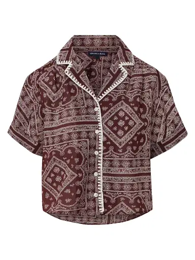 Veronica Beard Women's Ilene Cotton-Blend Top - Raisin Dove | Thumbnail 1 Veronica Beard Women's Ilene Cotton-Blend Top - Raisin Dove | Thumbnail 1