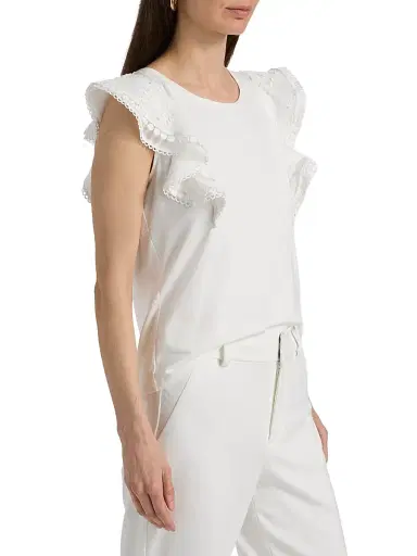 Generation Love Women's Dana 3D Voile Flutter-Sleeve T-Shirt - White - Size XL | Thumbnail 4 Generation Love Women's Dana 3D Voile Flutter-Sleeve T-Shirt - White - Size XL | Thumbnail 4