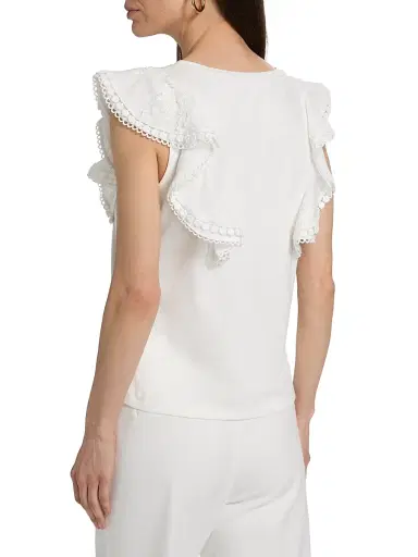 Generation Love Women's Dana 3D Voile Flutter-Sleeve T-Shirt - White - Size XL | Thumbnail 5 Generation Love Women's Dana 3D Voile Flutter-Sleeve T-Shirt - White - Size XL | Thumbnail 5