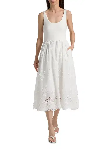 Generation Love Women's Leann 3D Voile Combo Midi-Dress - White | Thumbnail 2 Generation Love Women's Leann 3D Voile Combo Midi-Dress - White | Thumbnail 2