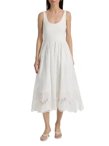 Generation Love Women's Leann 3D Voile Combo Midi-Dress - White | Thumbnail 3 Generation Love Women's Leann 3D Voile Combo Midi-Dress - White | Thumbnail 3
