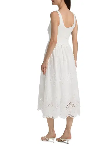 Generation Love Women's Leann 3D Voile Combo Midi-Dress - White | Thumbnail 5 Generation Love Women's Leann 3D Voile Combo Midi-Dress - White | Thumbnail 5