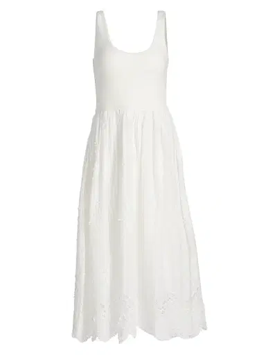 Generation Love Women's Leann 3D Voile Combo Midi-Dress - White | Thumbnail 1 Generation Love Women's Leann 3D Voile Combo Midi-Dress - White | Thumbnail 1