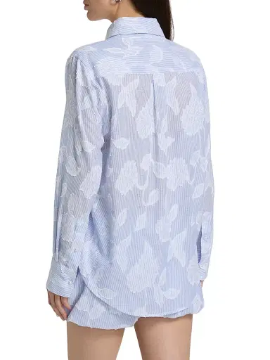 Generation Love Women's Malinda Floral Stripe Cotton Shirt - Light Blue White - Size Large | Thumbnail 5 Generation Love Women's Malinda Floral Stripe Cotton Shirt - Light Blue White - Size Large | Thumbnail 5