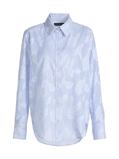 Generation Love Women's Malinda Floral Stripe Cotton Shirt - Light Blue White - Size Large | Thumbnail 1 Generation Love Women's Malinda Floral Stripe Cotton Shirt - Light Blue White - Size Large | Thumbnail 1