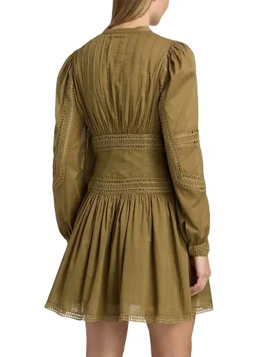 Ulla Johnson Women's Elysia Laced Cotton A-Line Minidress - Lichen - Size 16 | Thumbnail 5 Ulla Johnson Women's Elysia Laced Cotton A-Line Minidress - Lichen - Size 16 | Thumbnail 5