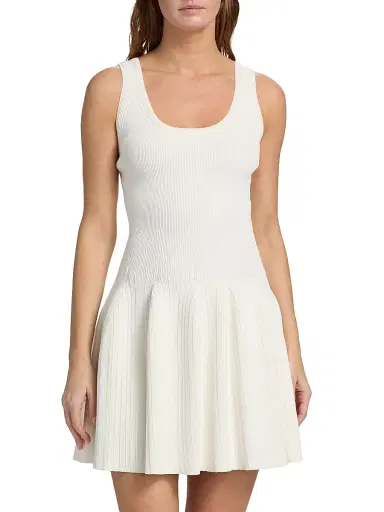 Milly Women's Marea Knit Minidress - Ecru | Thumbnail 3 Milly Women's Marea Knit Minidress - Ecru | Thumbnail 3