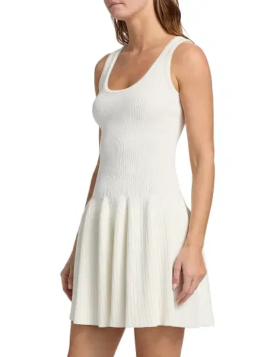 Milly Women's Marea Knit Minidress - Ecru | Thumbnail 4 Milly Women's Marea Knit Minidress - Ecru | Thumbnail 4